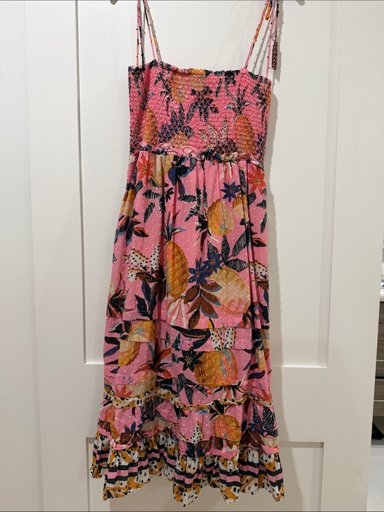 FARM Rio Dresses & Skirts - FARM Rio Pink Multicolor Tropical Midi Dress